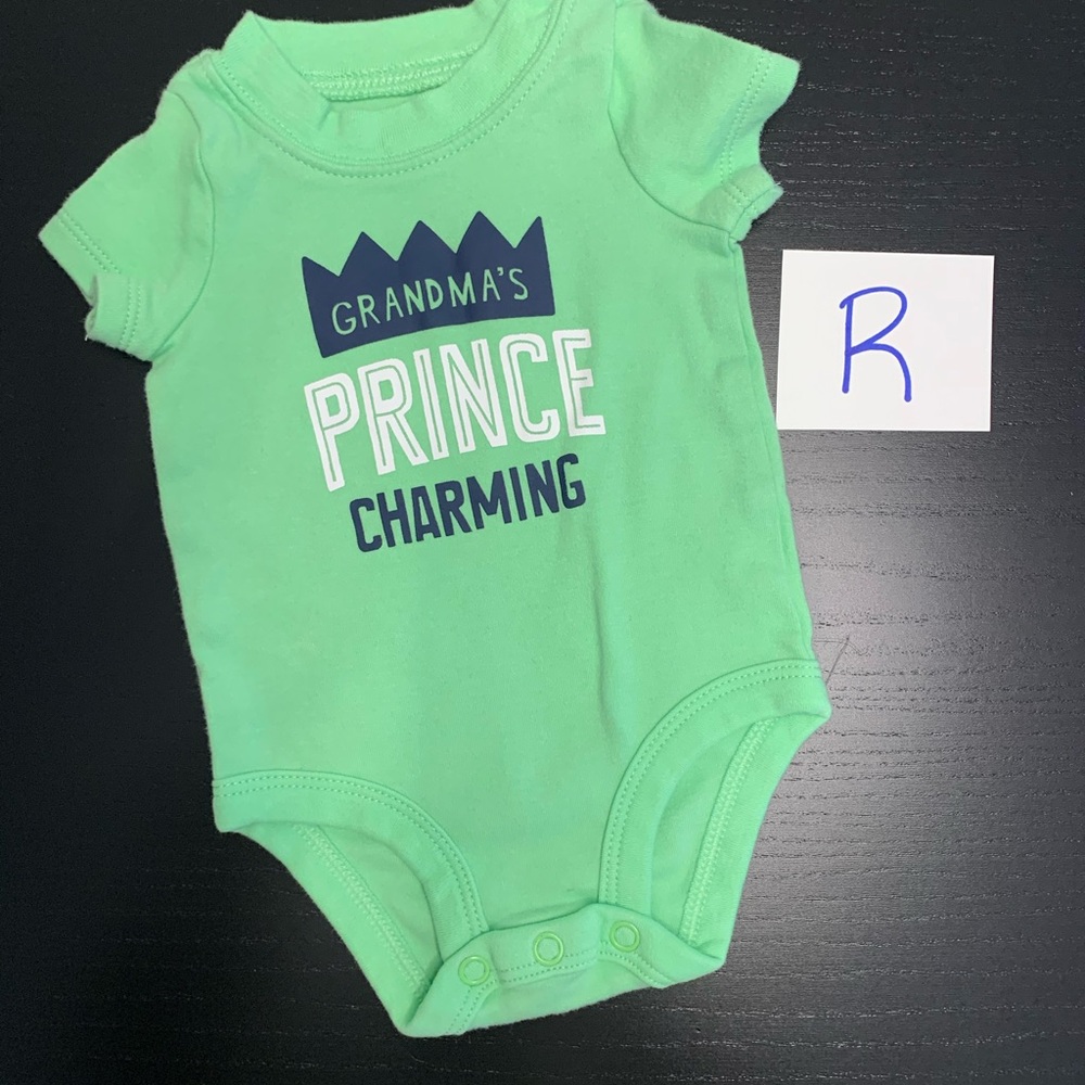⭐️5/$10.00⭐️—Green NB  'Prince Charming' Onesie